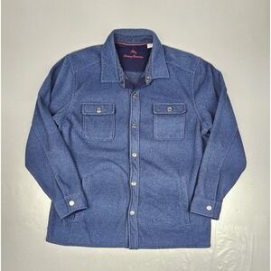 Tommy Bahama Weekend Hideaway Snap Shirt Jacket Mens XL Blue Casual